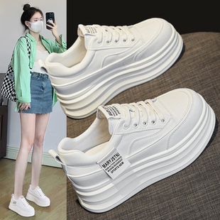 香港小白鞋女鞋2025秋冬季新款百搭厚底内增高加绒休闲巨好看板鞋