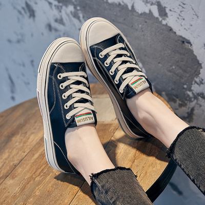 小白鞋2022新款女鞋黑色百搭头层牛皮板鞋ins潮休闲平底真皮单鞋