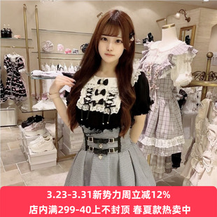 Meowchan现货日系量产型软妹甜美可爱娃娃领多个蝴蝶结短袖上衣