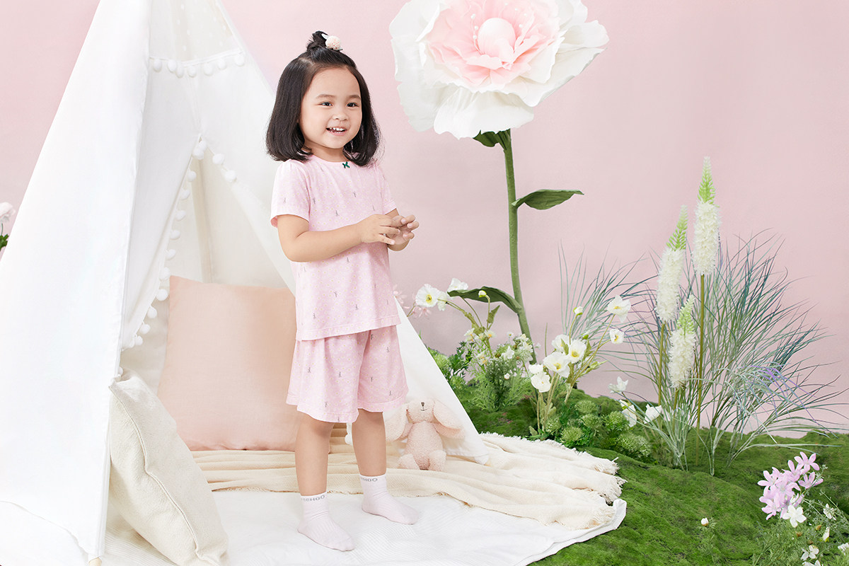 YINGS CHILDRENS LOUNGEWEAR BABY GIRLS SUMMER THIN SHORT SLEEVE VEST SHORTS SWEET AND CUTE COOL AND COMFORTABLE