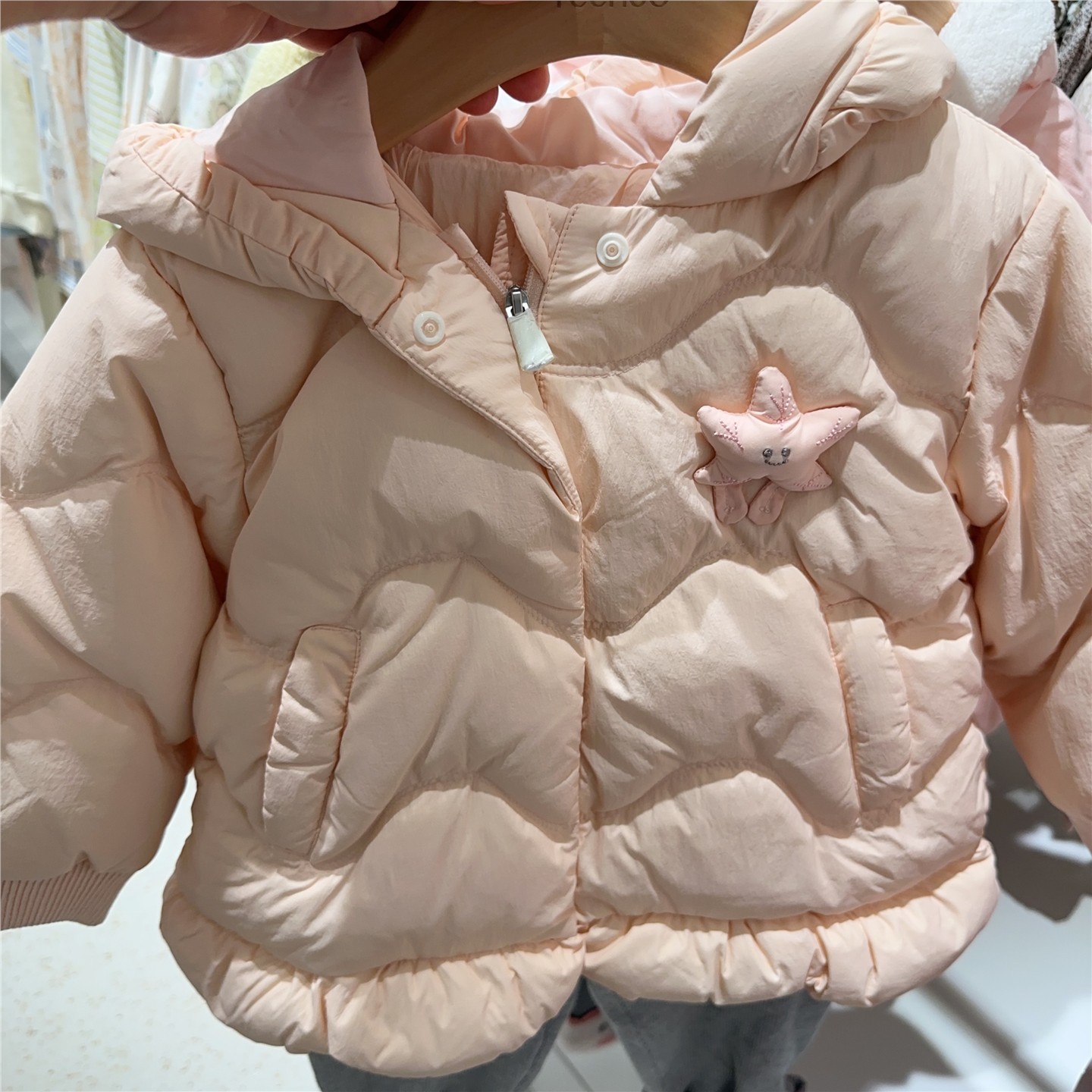 英氏儿童羽绒服女童连帽外套