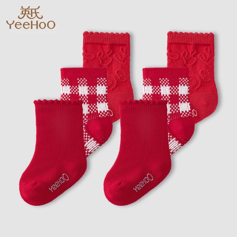 YEEHOO/英氏中国风儿童袜春秋冬