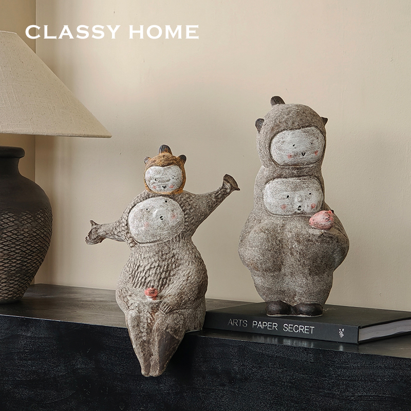 陶艺师原创【肩上星辰】陶瓷摆件