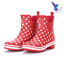 英国Evercreatures切尔西雨鞋 成人儿童 雨靴防滑水靴红色圆点水鞋