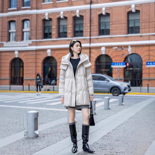 源头工厂冬新款A版羽绒服女90鹅绒服外套中长款 女人味