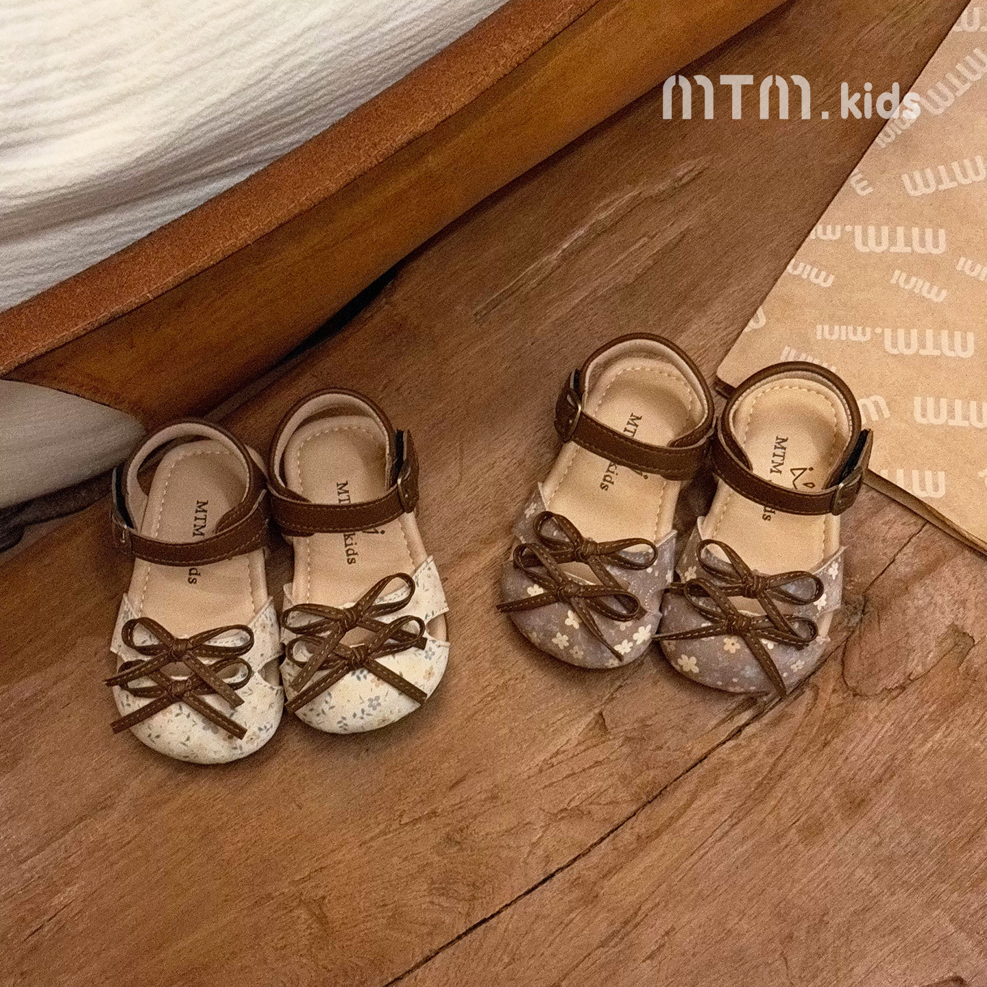 夏季女童蝴蝶结软底包头学步凉鞋