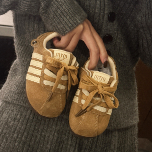 女童鞋子春秋款儿童运动鞋男童真皮勃肯德训鞋中小童韩系休闲板鞋