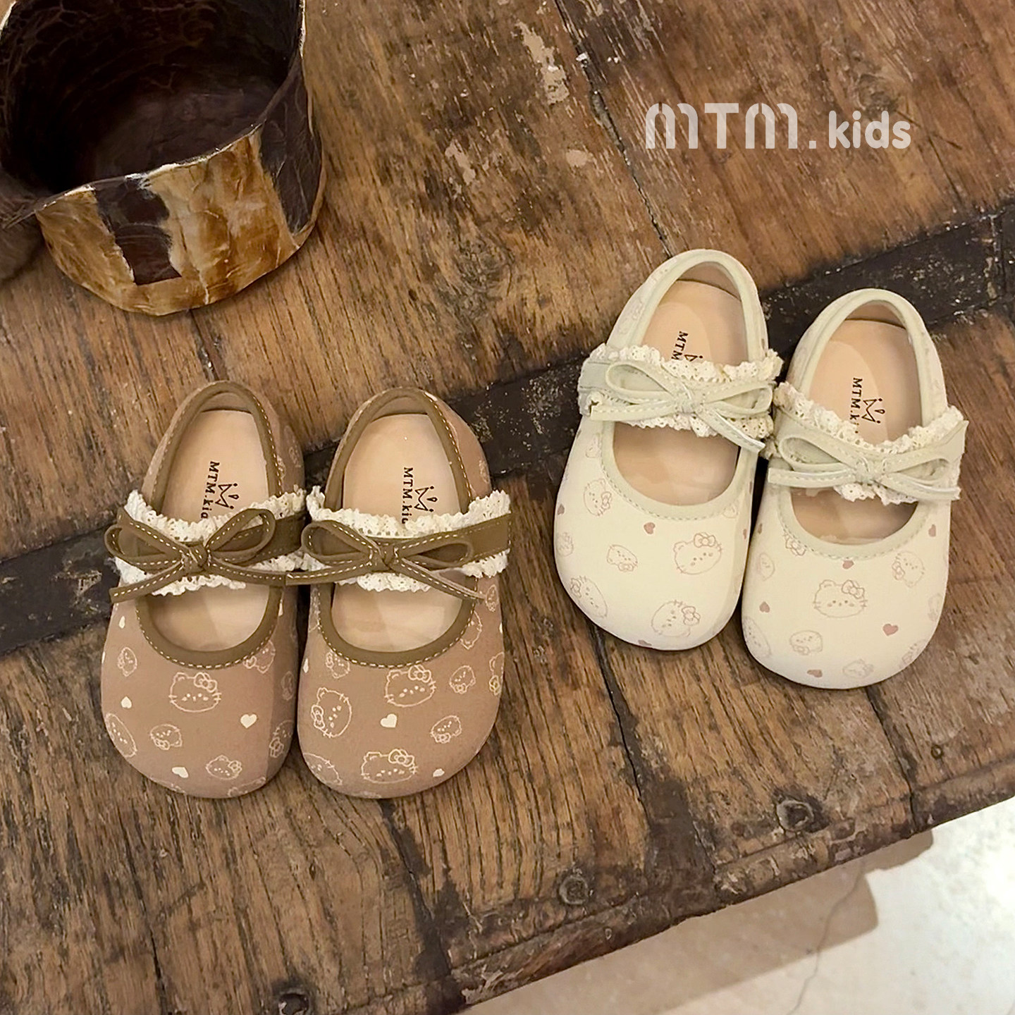 春季KT猫蕾丝软底女童学步鞋
