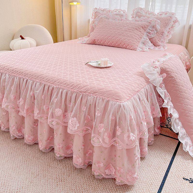 韩版床裙床罩单件蕾丝床单三件套席梦思保护罩夹棉床盖全包防尘套,床上用品,床裙,淘宝优惠券,粉丝福利购,淘宝优惠卷