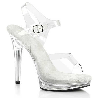 模特走秀演出鞋透明防水台钢管舞鞋细跟水晶鞋12CM超高跟鞋女防滑