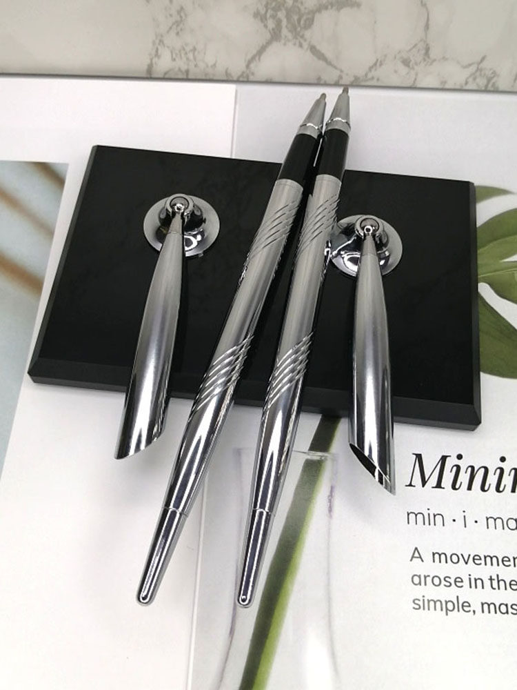 사무실 회의용 시그니처 펜 2개 블랙 크리스탈 베이스 시그니처 펜 크리에이티브 비즈니스 메탈 수성 데스크 펜