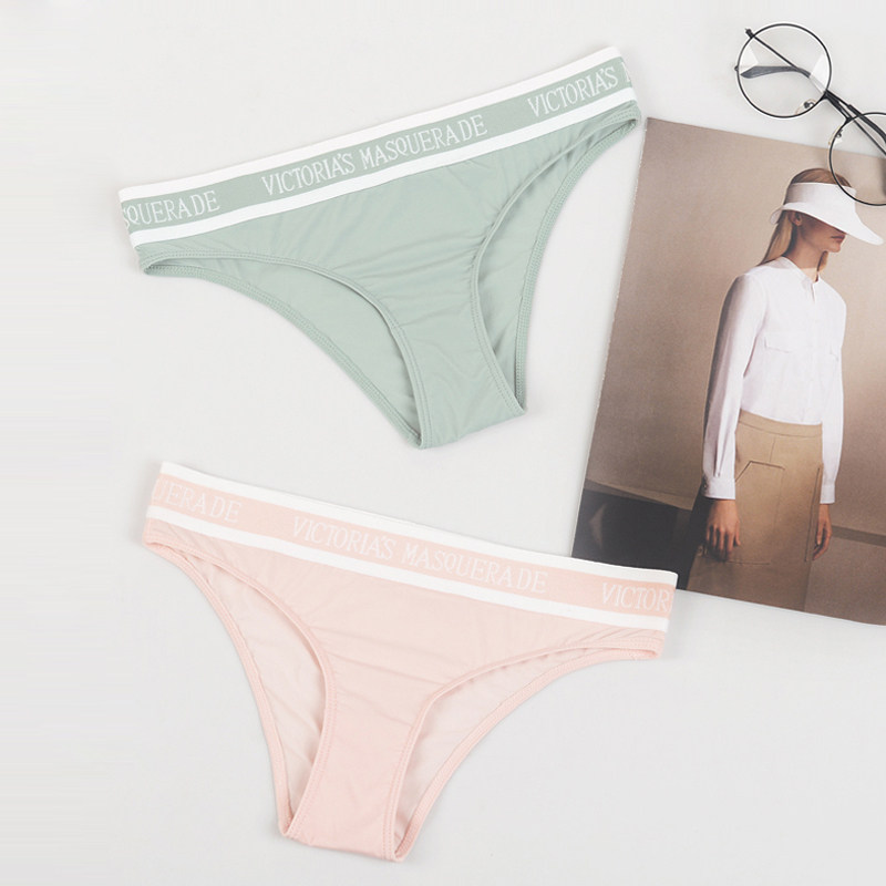 欧美性感三角裤女无痕字母低腰