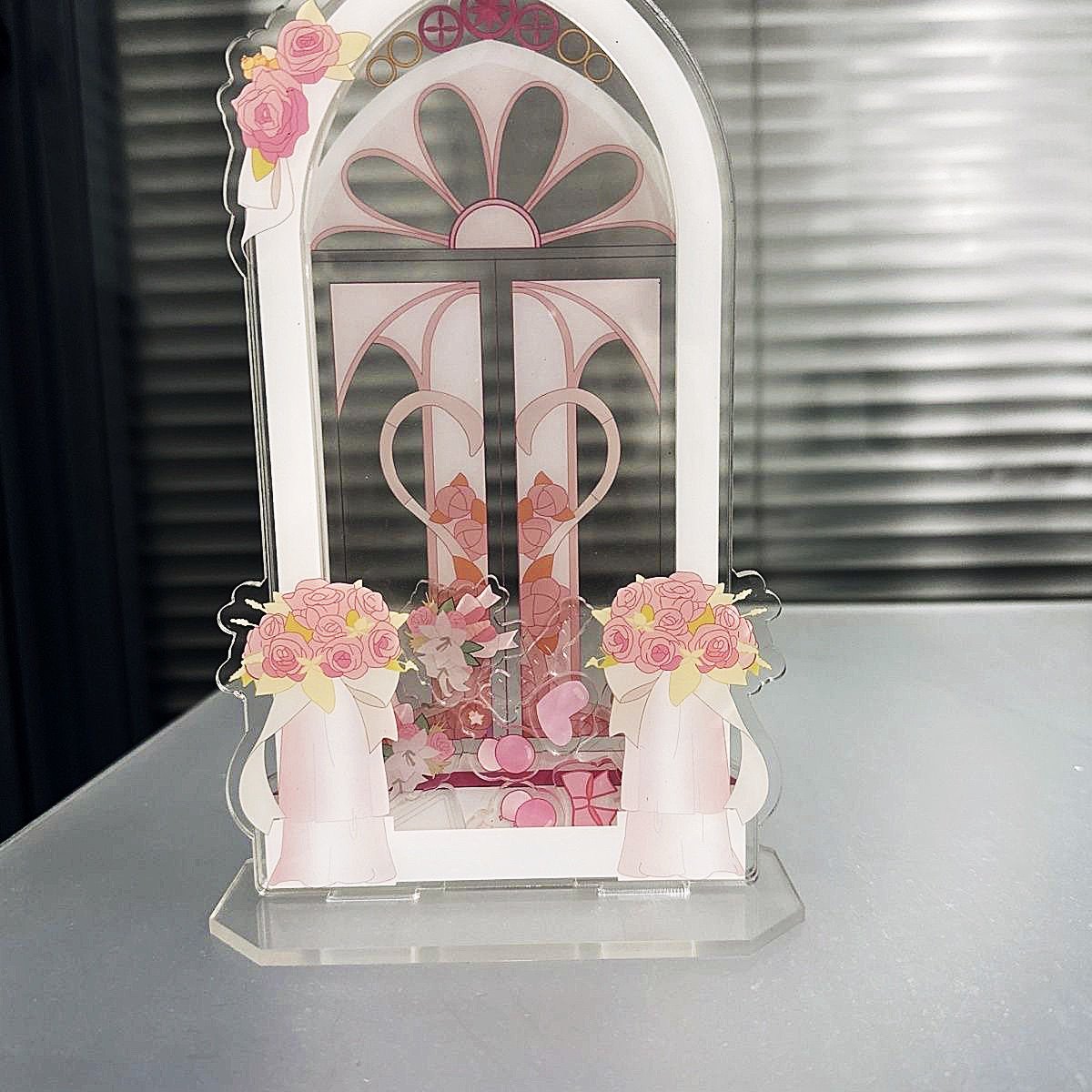 婚礼花窗收纳立牌摇摇乐亚克力图片