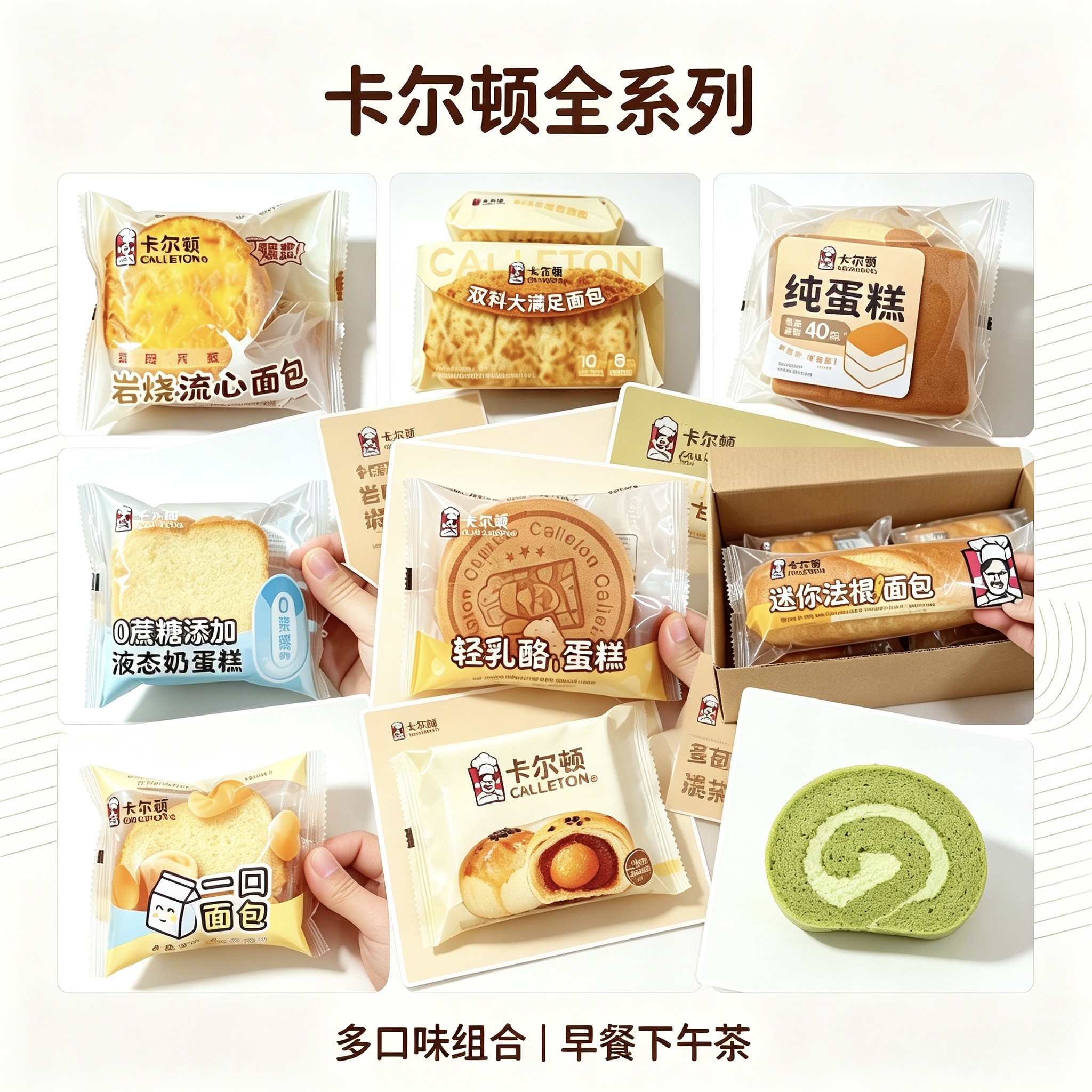 卡尔顿蛋糕系列蛋皮吐司面包整箱