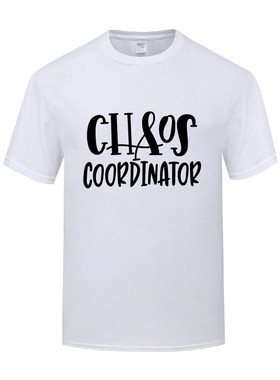 新款创意短袖圆领棉T恤男宽松 Chaos Coordinator 可爱创意新奇