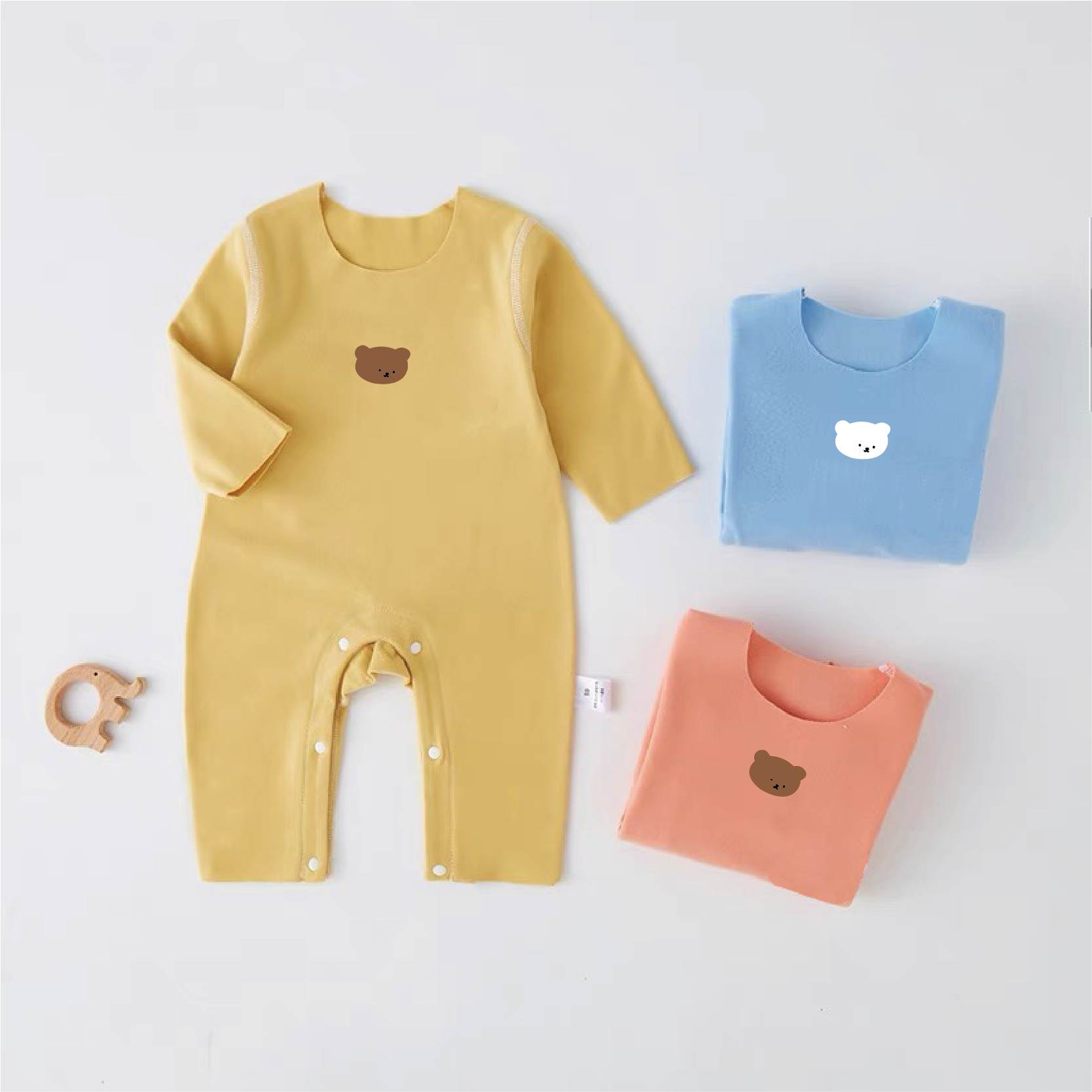 春秋冬季长袖哈衣保暖新生儿衣服