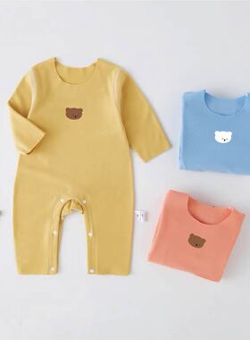 德绒婴儿无骨连体衣宝宝春秋冬季长袖哈衣爬服保暖新生儿衣服睡衣