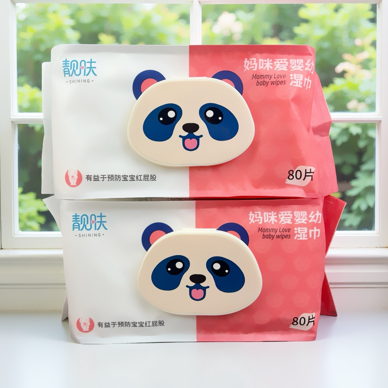 靓肤妈咪e爱红屁股婴儿湿巾孕妇湿巾湿巾纸80片*5盒家庭装包邮