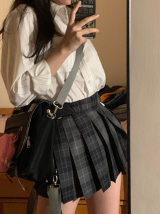 灰色荣耀格裙校供感jk制度百褶裙短裙日常灰蓝格日常正版千纸鹤jk