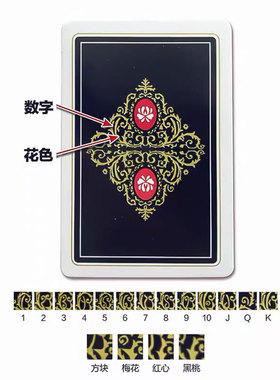 姚记0218魔术扑克牌背面认牌近景表演特殊道具原厂质量纸牌送图解