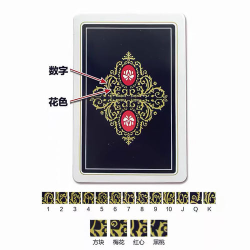 姚记0218魔术扑克牌背面认牌近景表演特殊道具原厂质量纸牌送图解
