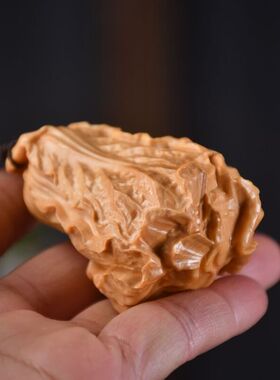 创意菜百财白礼品件手把摆件木雕