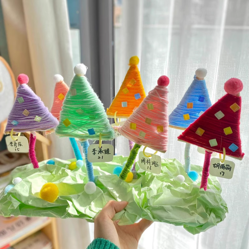 幼儿园毛线小树环创材料包编织区手工大班美工区域diy儿童低结构