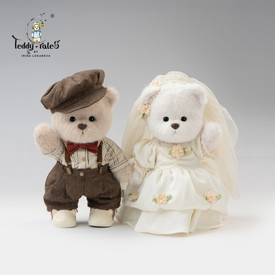 英伦风法式奶油断面一对儿小熊