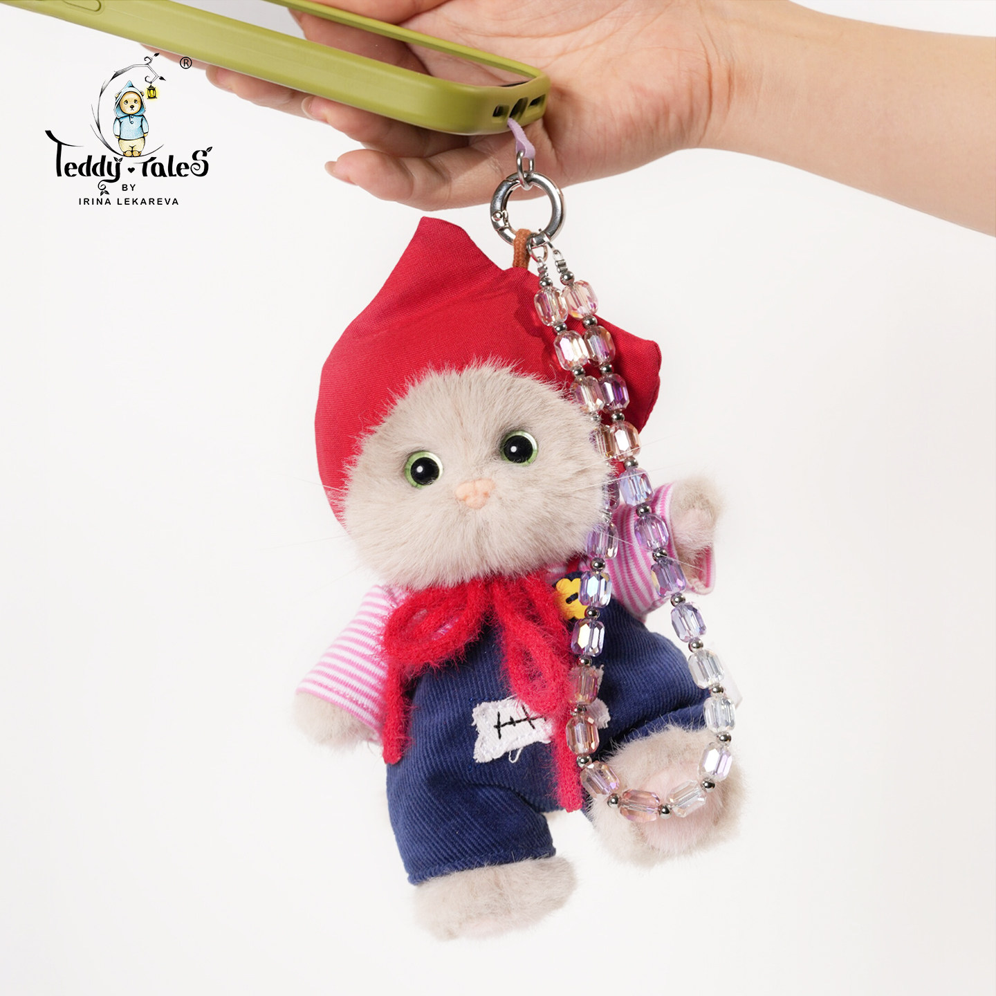 TeddyTales莉娜熊手机挂链手腕链闪耀水晶链