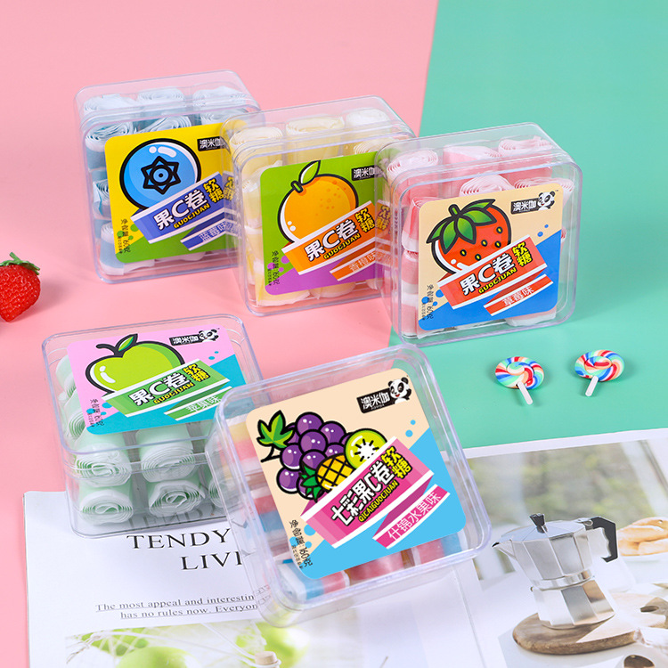 160g果汁卷创意果汁软糖零食大礼包儿童果汁卷糖果C卷