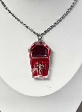 哥特风原创设计迷你棺材项链