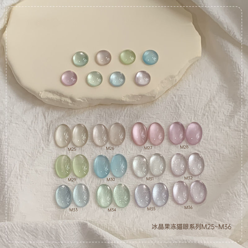 冰晶果冻玻璃珠瓷白猫眼胶