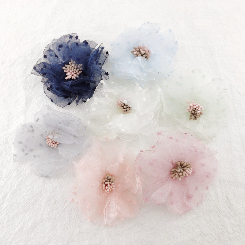 花海大世界绢花头饰装饰花朵 服饰婚纱花辅料仿真花 烧烤波点烧花