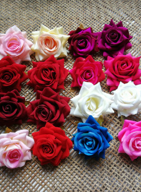 DIY仿真工艺绒布玫瑰新娘花头婚庆摆饰装饰花朵绢花胸花拱门花饰