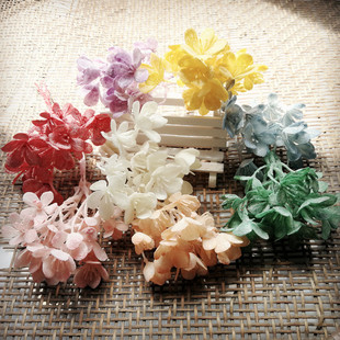 diy森系仿真花头饰配件胸花草帽花多肉植绒白霜绿叶幸福草 水仙花