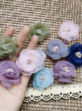 diy手工头饰半成品4cm花