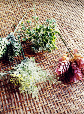 diy手工头饰多肉绿植仿真花环