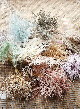 森系小物仿真叶子手工diy发饰帽子叶配件花材白霜绿叶 多肉雾凇新