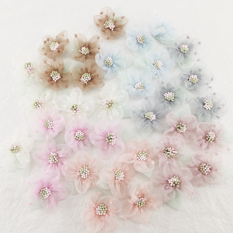 花海大世界diy绢花头饰装饰花朵 服饰婚纱花辅料仿真花 波点彩菊