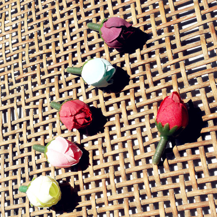 新款DIY手工材料婚庆绢花拍照道喜糖盒配花草帽花朵diy小号小茶苞