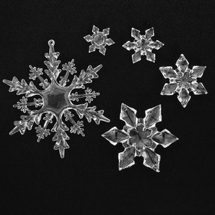 圣诞节装饰 婚庆雪花片 车挂水晶吊坠 亚克力雪花 塑料雪花 冰花