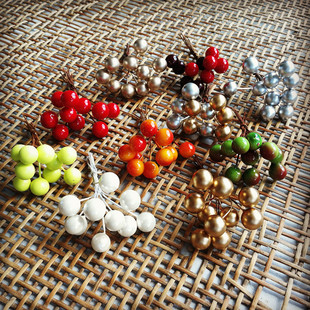 森系ZaKKa多色圆果 圣诞果 花环材料永生花仿真花 红果 银果 金果