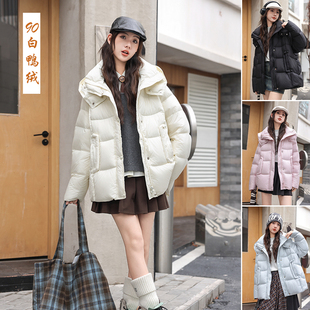 骄骄虎羽绒服2025冬季新款女大童青少年90白鸭绒羽绒服外套911