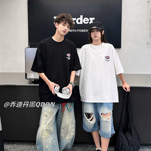 乔迪丹娜青少年2025夏季新款时尚男大童宽松中性款圆领短袖5117