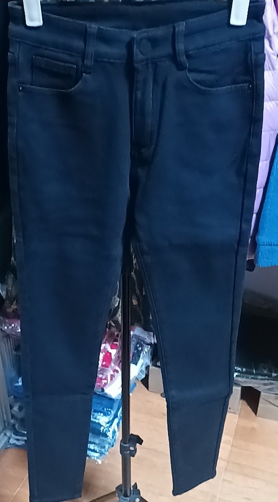 女士时尚休闲百搭高腰显瘦加绒铅笔裤25码牛仔裤断码特价