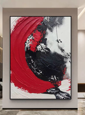 油画客厅挂画手绘《鸿运升腾》玄关背景墙肌理画大芬村餐厅装饰画