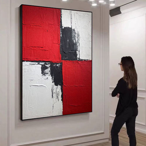 油画客厅挂画《鸿运当头》纯手绘厚肌理立体沙发背景墙大芬村壁画