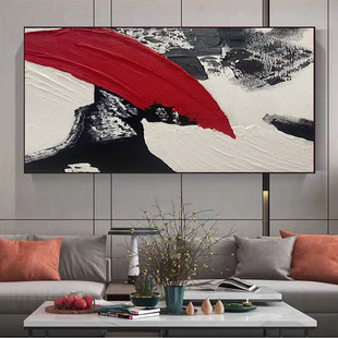 沙发背景墙肌理画大芬村装 横版 饰画 鸿运升腾 油画客厅挂画手绘