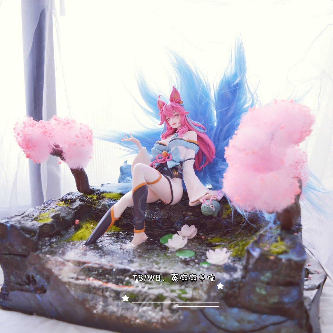 菟麻麻手作软陶英雄联盟阿狸来图定制做动漫游戏周边手办模型场景