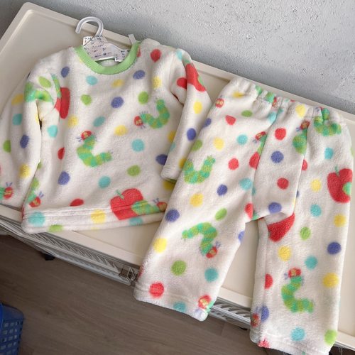 毛毛虫冬款儿童家居服套装男童女童珊瑚绒长袖长裤睡衣